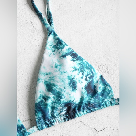 NWOT Teal String Bikini Set Size Medium - Picture 4 of 4